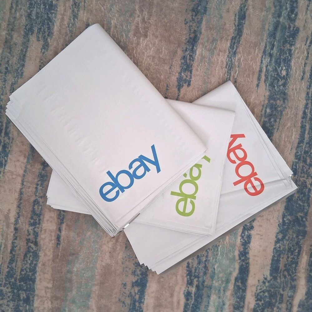 ebay branded shipping poly mailers jackets 50 Count  10" X 12.5"  No Padding
